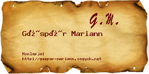 Gáspár Mariann névjegykártya