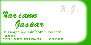 mariann gaspar business card